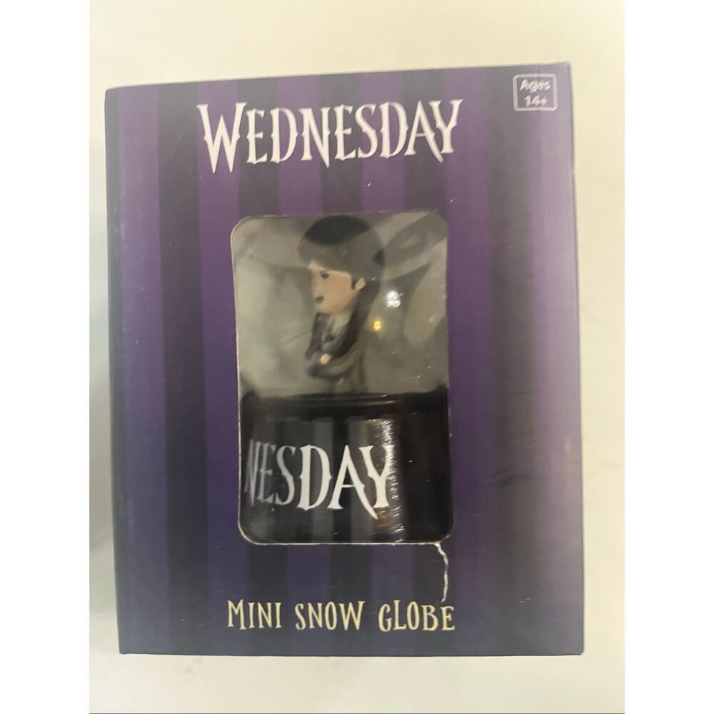Surreal Entertainment Wednesday Mini Snow Globe Black & White NWOT